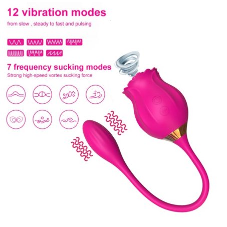 New Rose Suction Vibrator With Vibrating Egg
