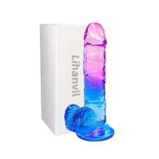 7.8 Realistic Dildo Clear Silicone Blue Purple In Pakistan